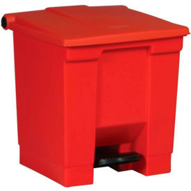 Rubbermaid® Fire Safe Step On Plastic Container, 8 Gallon, Red - FG614300RED