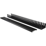 StarTech.com Vertical Cable Organizer with Finger Ducts - Vertical Cable Management Panel - Rack-Mount Cable Raceway - 0U - 3 ft.