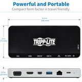 Tripp Lite USB C Docking Station Hub Triple Display 4K HDMI VGA USB A/C Gbe