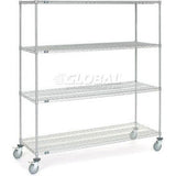 Nexel® Chrome ESD Wire Shelf Truck w/4 Shelves, 48"L x 30"W x 60"H