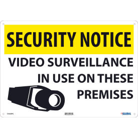 Global Industrial™ Security Notice Video Surveillance In Use 14x20 Rigid Plastic