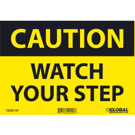 Global Industrial™ Caution Watch Your Step 7x10 Pressure Sensitive Vinyl