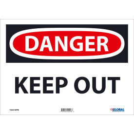 Global Industrial™ Danger Keep Out 10x14 Pressure Sensitive Vinyl