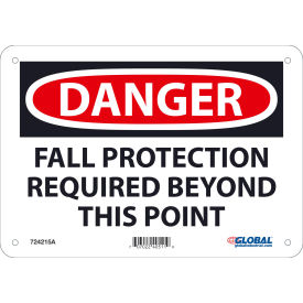 Global Industrial™ Danger Fall Protection Required Beyond This Point 7x10 Aluminum