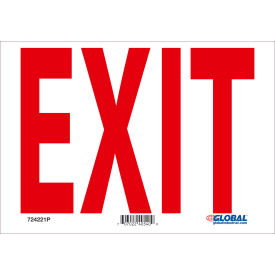 Global Industrial™ Exit Sign 10''W x 7''H Pressure Sensitive Vinyl