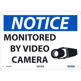 Global Industrial™ Notice Monitored By Video Camera 10"X14" Rigid Plastic