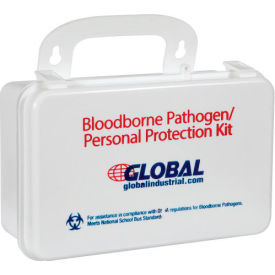 Global Industrial Small Industrial Bloodborne Pathogens Kit with CPR Mask Weatherproof Case