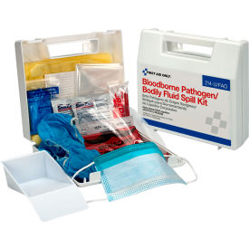 First Aid Only Bloodborne Pathogen Spill Clean Up Kit Plastic Case 24 Piece