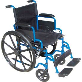 16" Blue Streak Wheelchair Flip Back Desk Arms Elevating Legrests