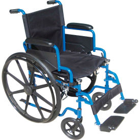 20" Blue Streak Wheelchair Flip Back Desk Arms Swing-away Footrests