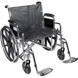 24" Sentra Extra Heavy Duty Wheelchair, Detachable Desk Arm, Swing-away Footrests