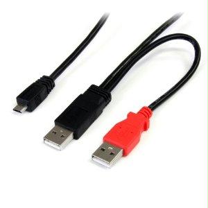 Startech 3 Ft Usb Y Cable For External Hard Drive - Dual Usb A To Micro B