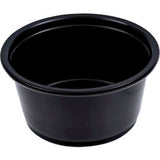Boardwalk® Souffle/Portion Cups, 2 oz, Polypropylene, Black, 125 Cups/Sleeve, 20 Sleeves/case