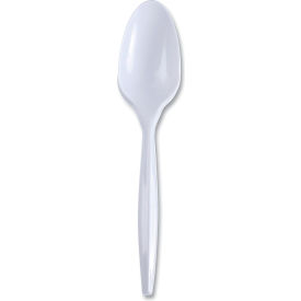 Boardwalk® Mediumweight Wrapped Polypropylene Cutlery, Teaspoon, White, 1,000/case