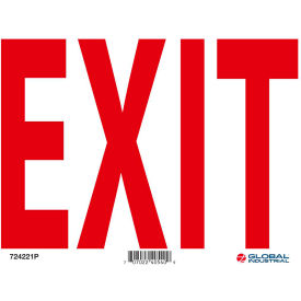 Global Industrial™ Exit Sign 10''W x 7''H Pressure Sensitive Vinyl