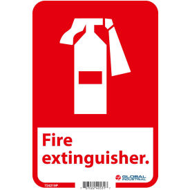Global Industrial™ Fire Extinguisher Sign 10x7 Pressure Sensitive Vinyl