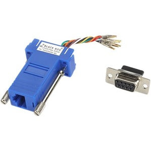 Black Box DB9 Colored Modular Adapter (Unassembled), Female to RJ-45, 8-Wire, Blue