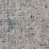 10' X 13' Gray Blue Taupe And Cream Abstract Distressed Stain Resistant Area Rug