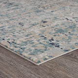 10' X 13' Gray Blue Taupe And Cream Abstract Distressed Stain Resistant Area Rug