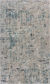 10' X 13' Gray Blue Taupe And Cream Abstract Distressed Stain Resistant Area Rug