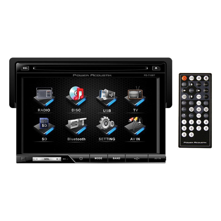 Power Acoustik Oversized 7" Detach Touch Screen Receiver Tft-lcd Dvd Am-fm  Bluetooth A2dp