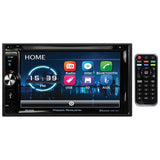 Power Acoustik 6.2" Double Din Receiver With Bluetooth & Detachable Faceplate W-padded Carry Case