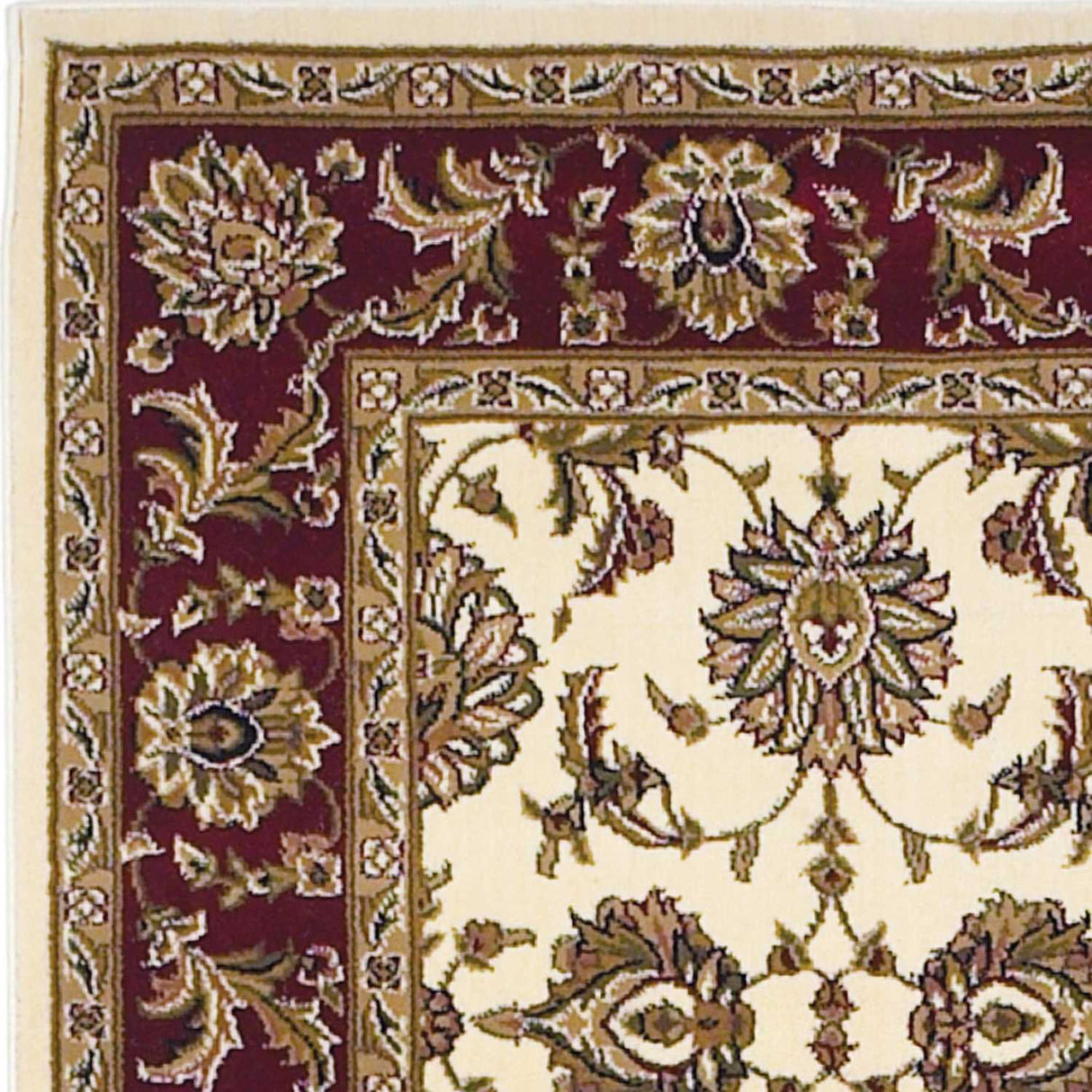 1' x 2' Ivory or Red Floral Vines Area Rug