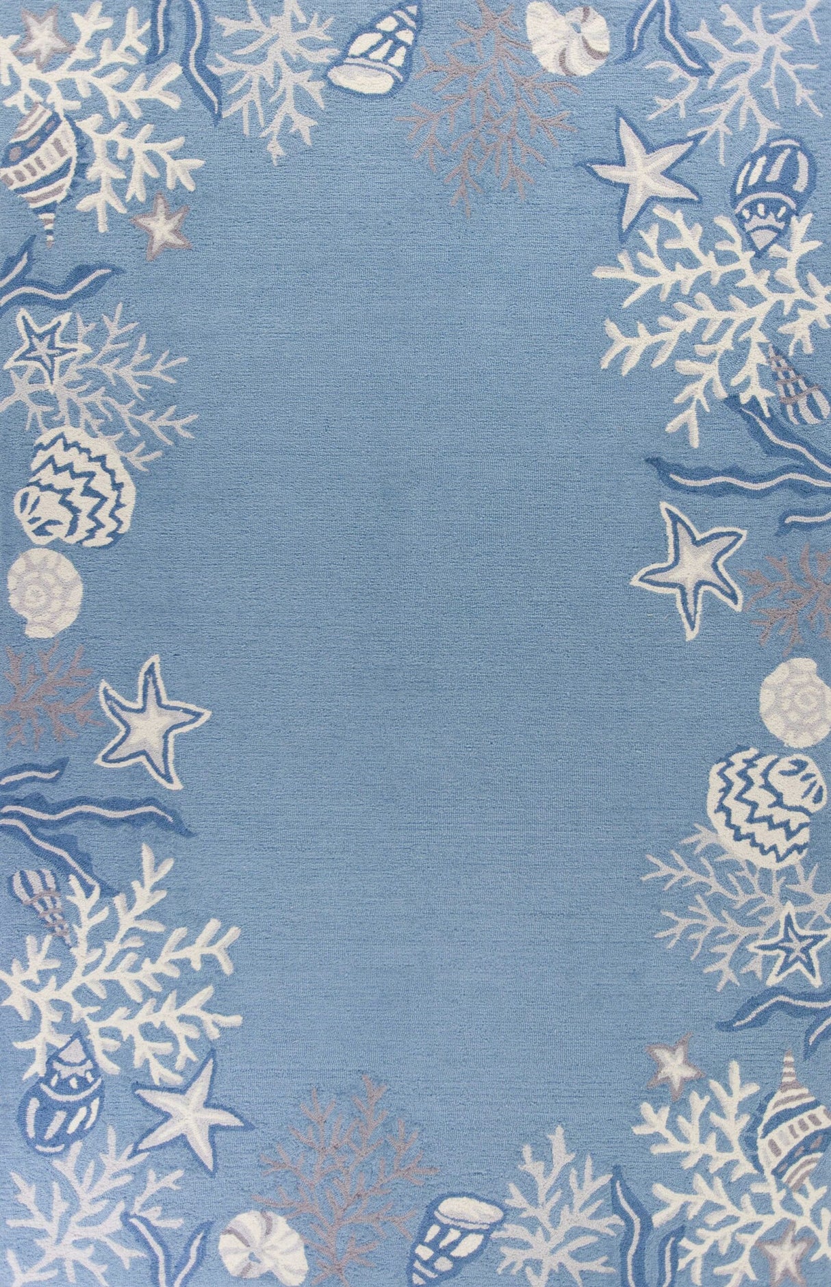 1' x 2' Polyester Sea Blue Area Rug