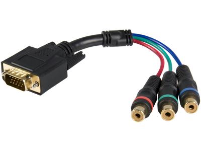 Startech 6in Hd15 To Component Rca Breakout Cable Adapter - M-f