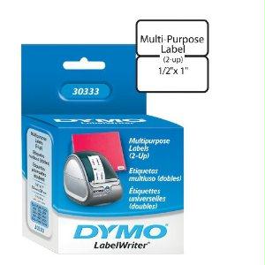 Dymo Labelwriter 30333 White Multi-purpose Labels (2-up), 1-2 X 1 1000 Per Roll