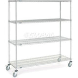 Nexel® Chrome ESD Wire Shelf Truck w/4 Shelves, 72"L x 30"W x 80"H