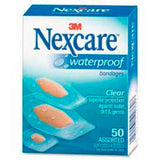 Nexcare Waterproof Bandages, 432-50, 50 ct. Assorted, Clear