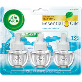Air Wick® Scented Oil Refill, Warming - Fresh Linen, 0.67 oz., 3/Pack, 6 Packs/Case