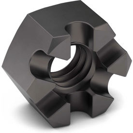 3/4-10 Slotted Hex Nut - Grade 5 - Carbon Steel - Zinc Clear Trivalent - Coarse - Pkg of 10
