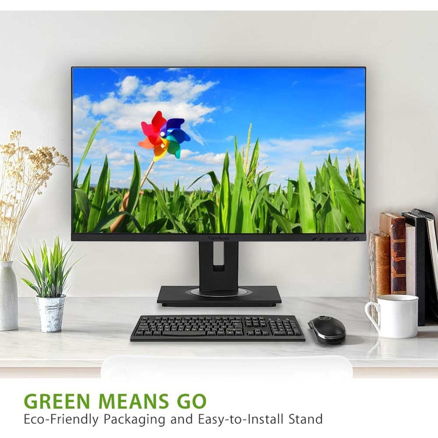 ViewSonic VG2755-2K 24 Inch IPS 1440p Monitor with USB C 3.1, HDMI, DisplayPort and 40 Degree Tilt Ergonomics for Home and Office