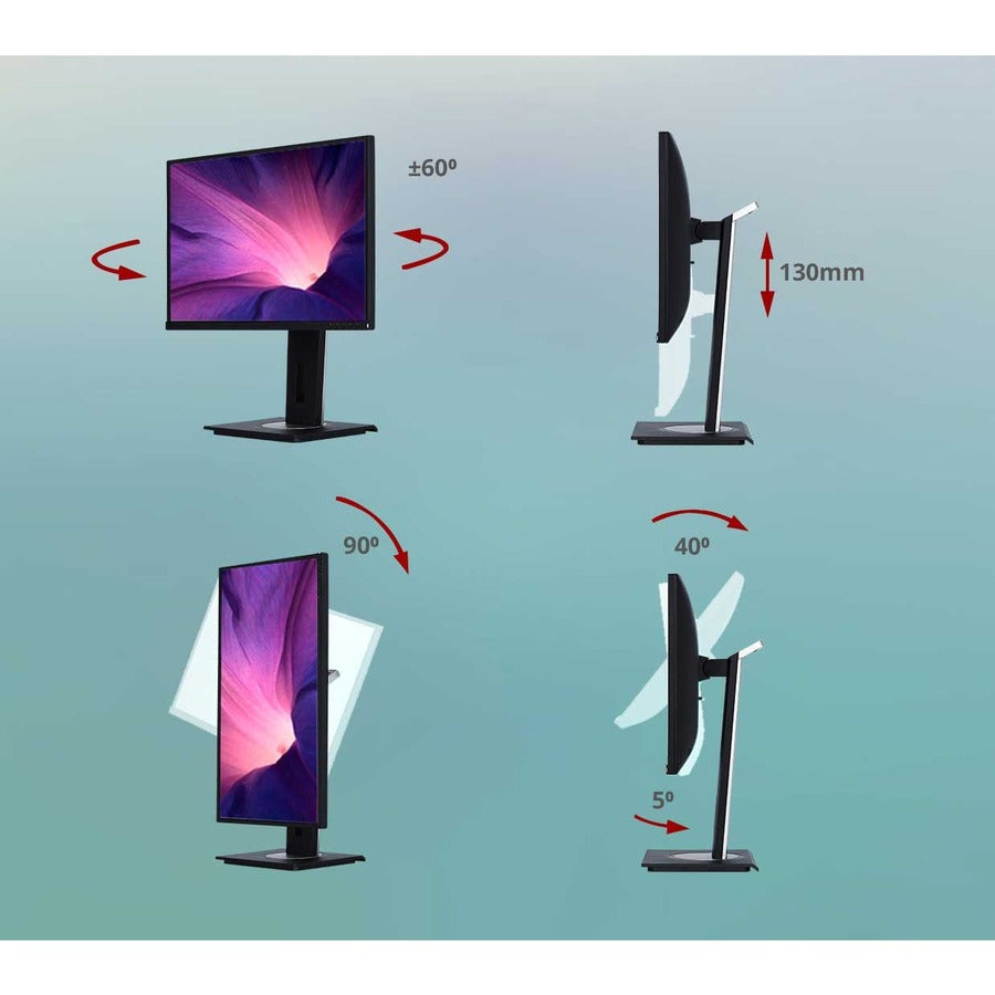 ViewSonic VG2755-2K 24 Inch IPS 1440p Monitor with USB C 3.1, HDMI, DisplayPort and 40 Degree Tilt Ergonomics for Home and Office