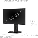 ViewSonic VG2755-2K 24 Inch IPS 1440p Monitor with USB C 3.1, HDMI, DisplayPort and 40 Degree Tilt Ergonomics for Home and Office