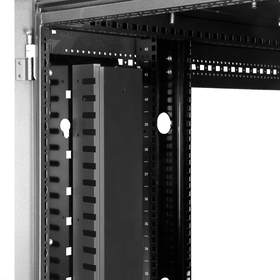 StarTech.com Vertical Cable Organizer with Finger Ducts - Vertical Cable Management Panel - Rack-Mount Cable Raceway - 0U - 3 ft.