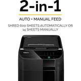 Fellowes® AutoMax 600M 2-in-1 Auto Feed Commercial Paper Shredder with Micro-Cut