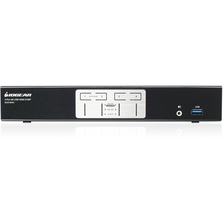 IOGEAR 4-Port 4K KVMP Switch with HDMI Connection, USB 3.0 Hub, and Audio (TAA)