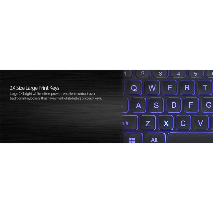 Adesso Large Print Illuminated Desktop Keyboard