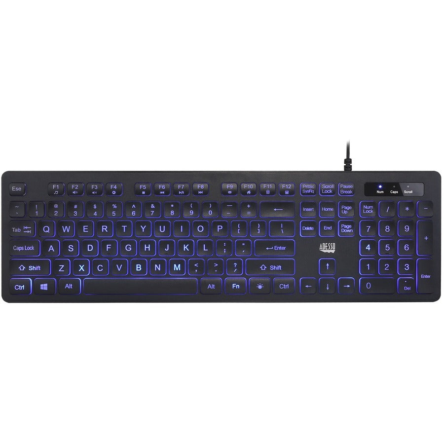 Adesso Large Print Illuminated Desktop Keyboard