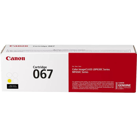 Canon 067 Original Standard Yield Laser Toner Cartridge - Yellow - 1 Pack