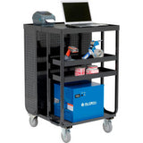 Global Industrial™ Steel Powered Receiving Cart 100AH, 28"L x 31"W x 44"H, Black