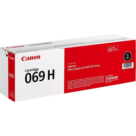 Canon 069 Original High Yield Laser Toner Cartridge - Black - 1 Pack