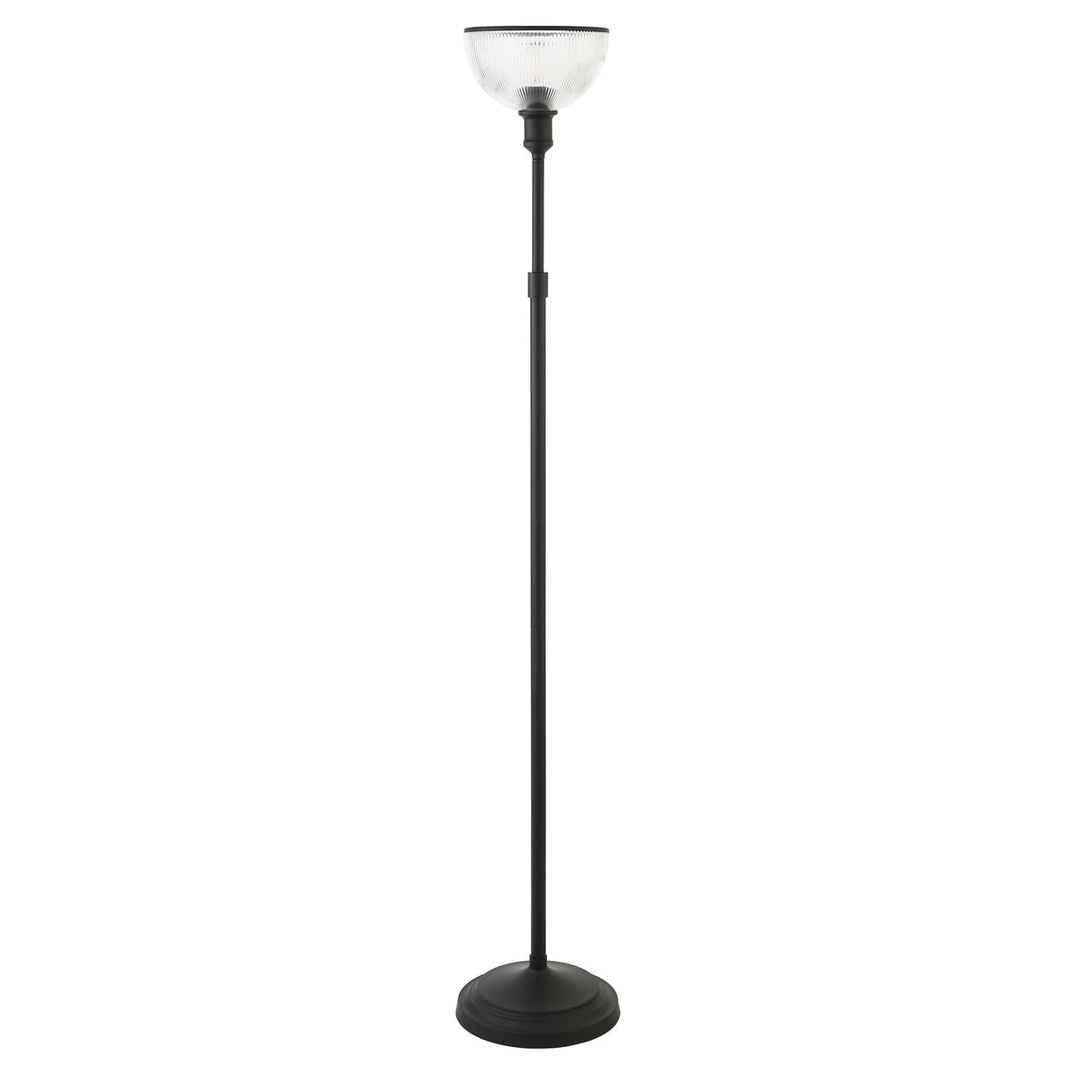 65" Black Novelty Floor Lamp With Clear Transparent Glass Dome Shade