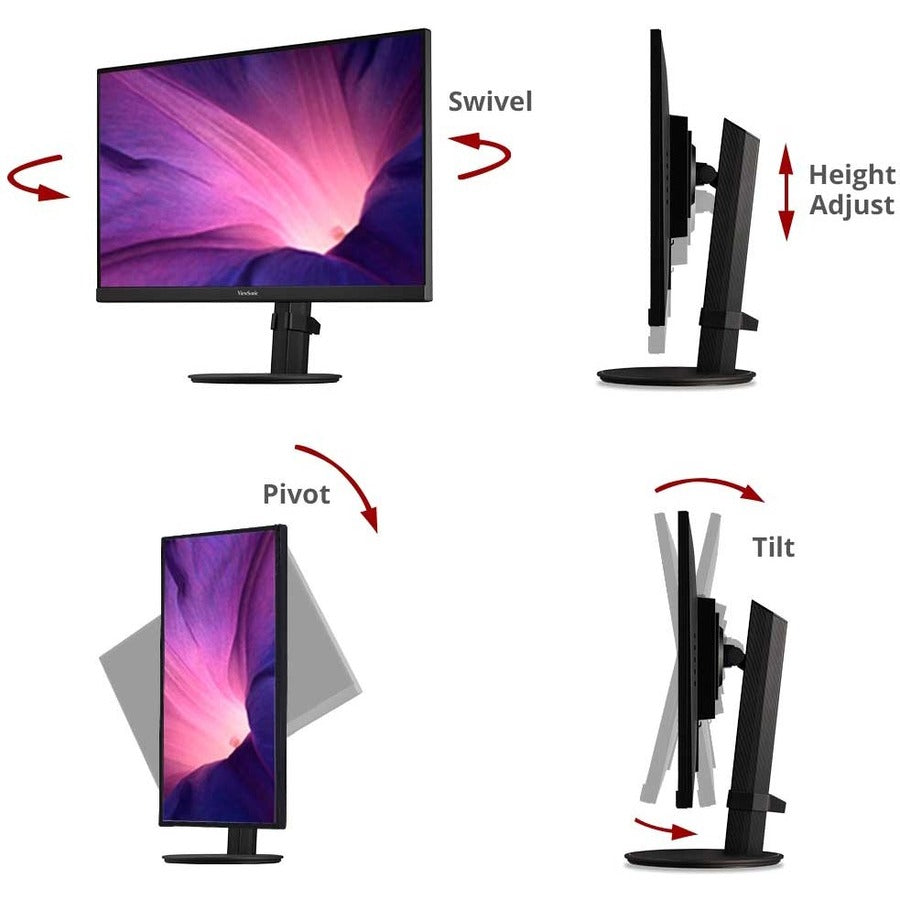 ViewSonic VA2447-MHJ 24 Inch Full HD 1080p Monitor with Advanced Ergonomics, Ultra-Thin Bezel, AMD FreeSync, 75Hz, Eye Care, and HDMI, VGA Inputs for Home and Office