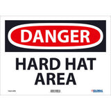 Global Industrial™ Danger Hard Hat Area 10x14 Pressure Sensitive Vinyl