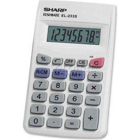 Sharp® 8-Digit Pocket Calculator EL233SB 2-1/4" X 3-3/4" X 1/2" Grey/White