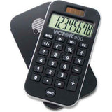 Victor® 8-Digit Pocket Calculator 900 Dual Power 2-1/2" X 4-5/8" X 1/4" Black